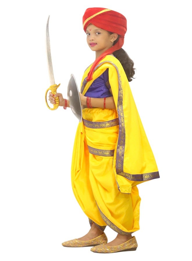 TWINKLE TOTS Rani Lakxmi Bai Dress for Girls Kids Costume With Complete Accessories Jhansi Ki Rani Costume - Image 4